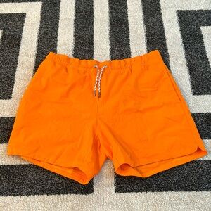 rhone men’s lined neon swim trunks